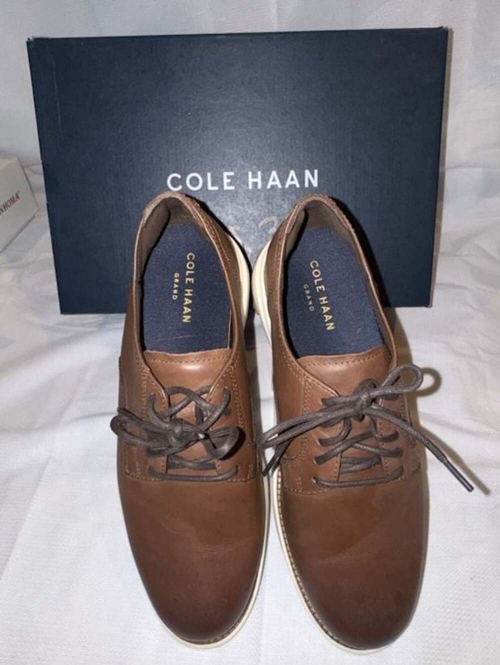 Cole Haan Grand Plus Essex Wedge Oxford British Tan Brown Leather Shoes